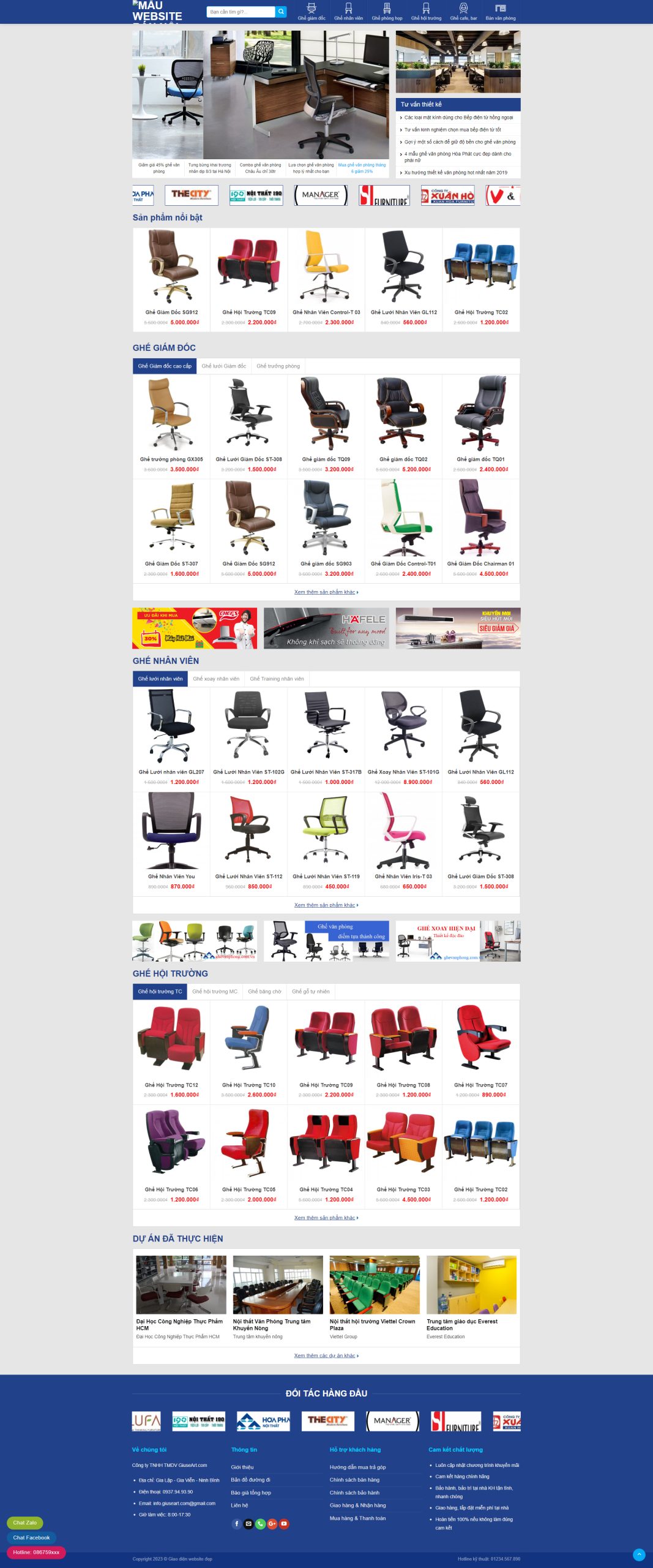 V1007 – Thiết Kế Website Bán bàn ghế