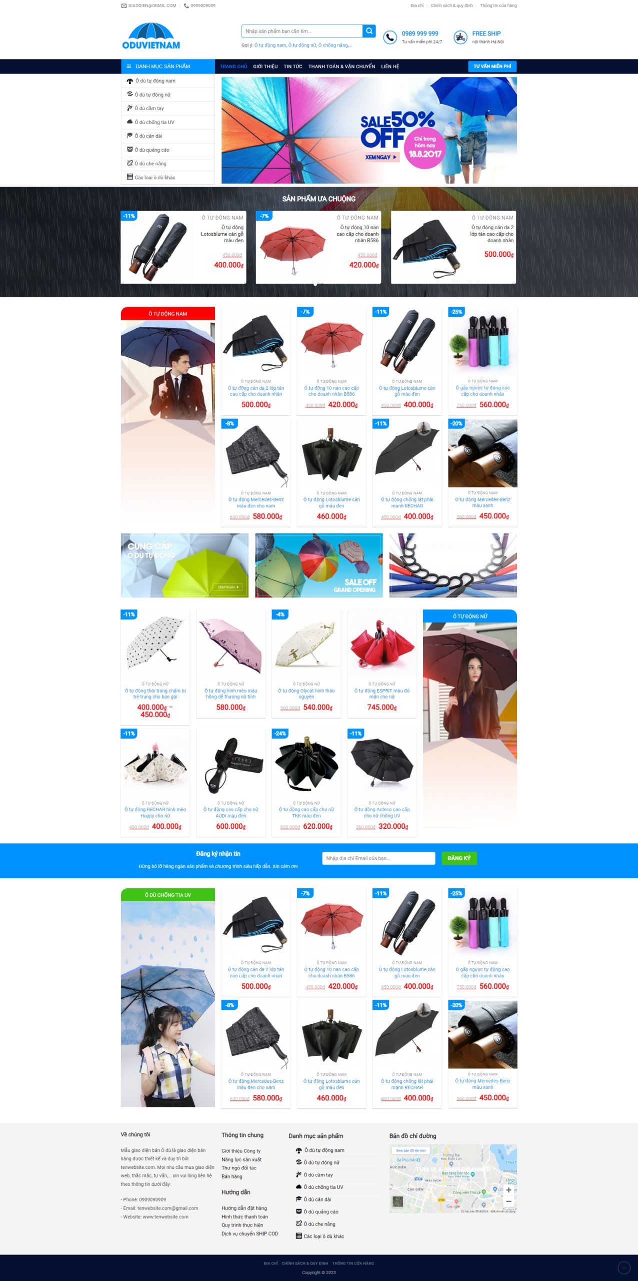 V1015 – Thiết Kế Website Bán Áo Mưa