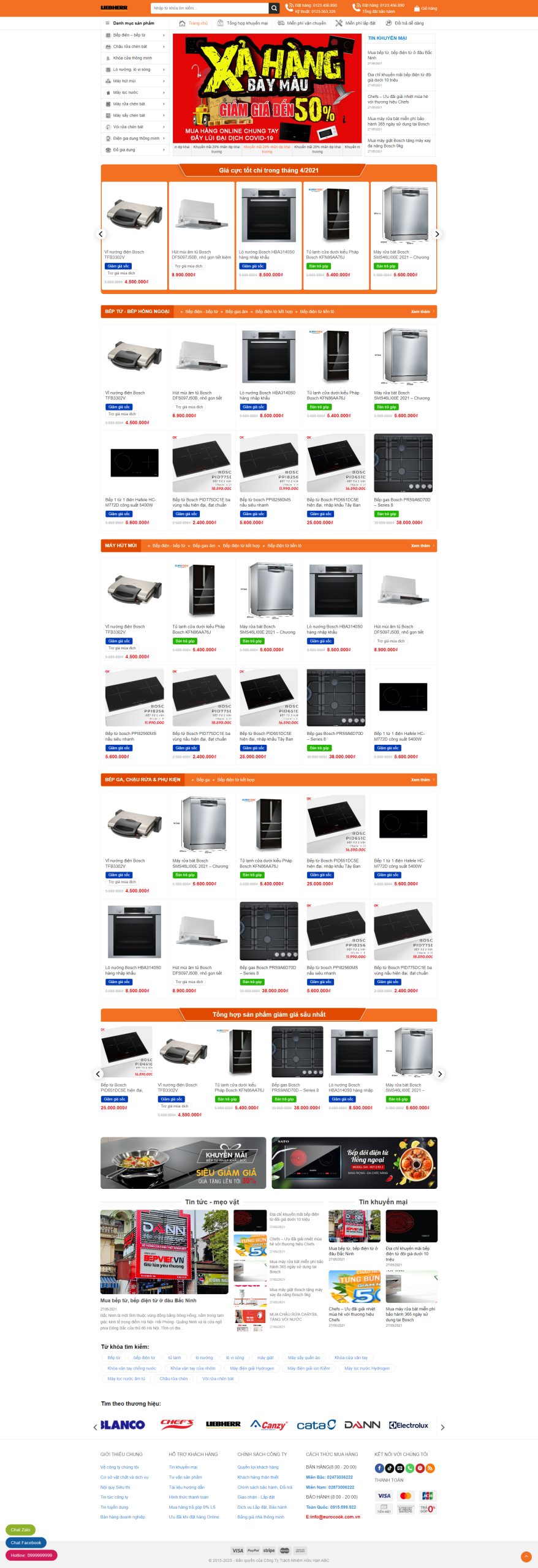 V1020 – Thiết Kế Website Bán Bếp Từ