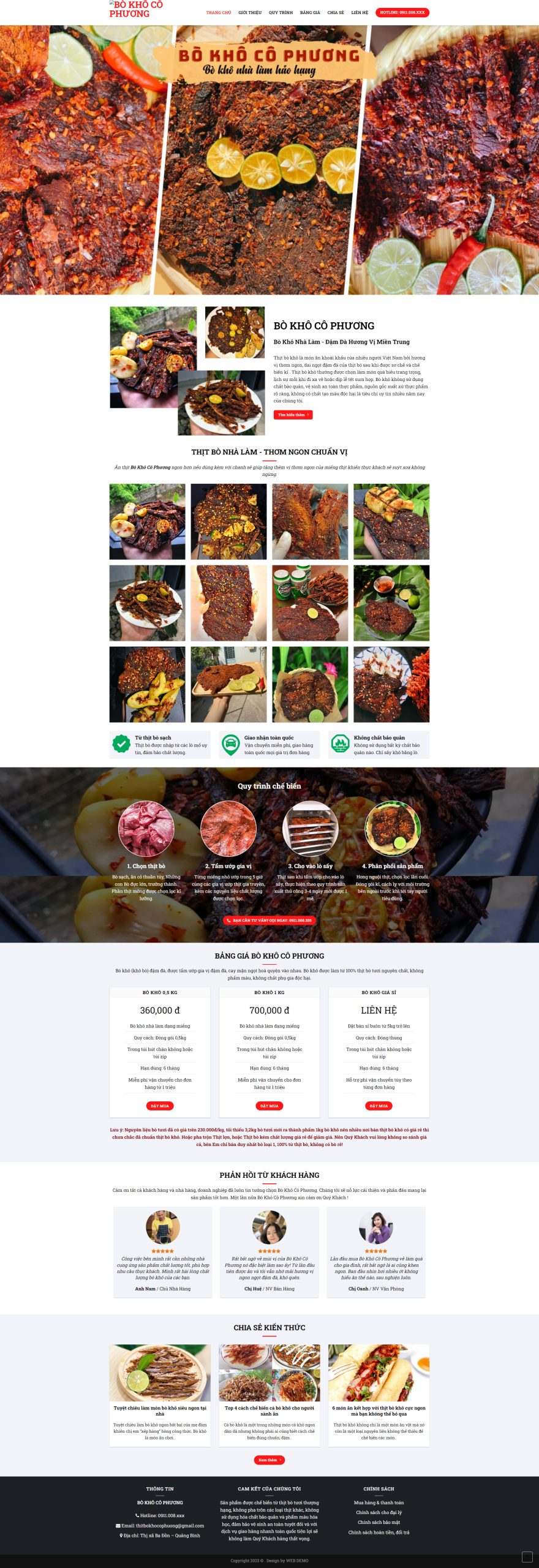 V1023 – Thiết Kế Website Bán Bò Kho