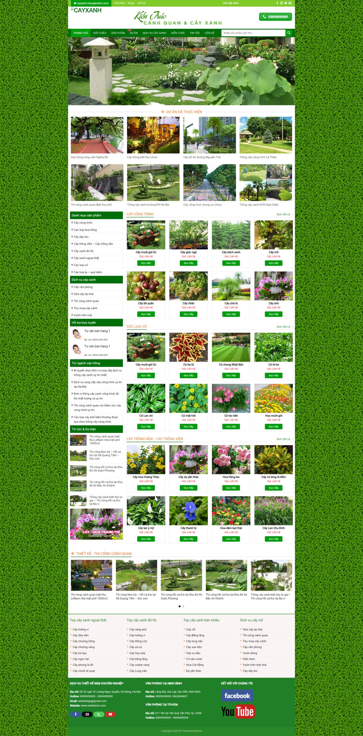 V1030 – Thiết Kế Website Bán Cây Xanh