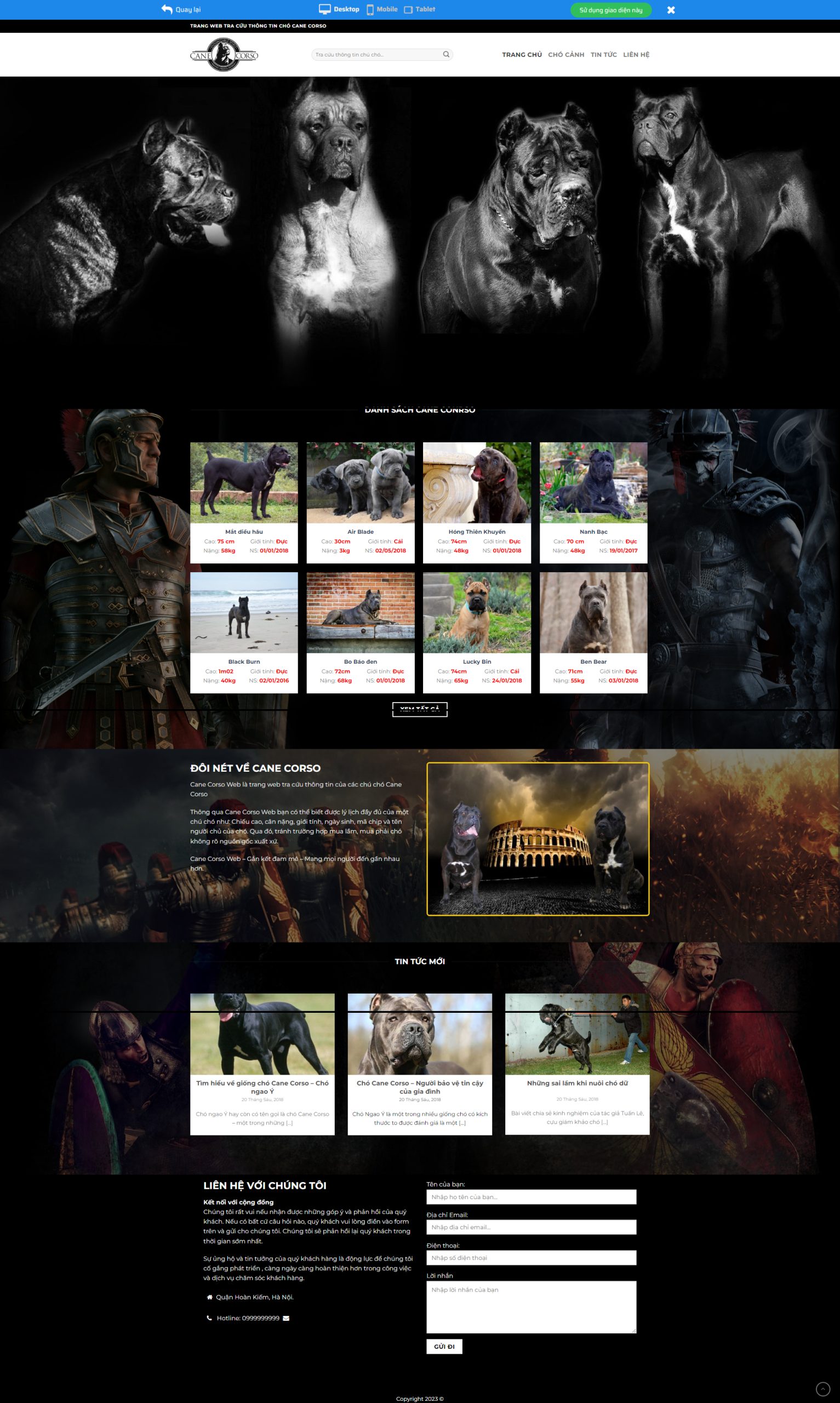 V1033 – Thiết Kế Website Bán Chó Săn