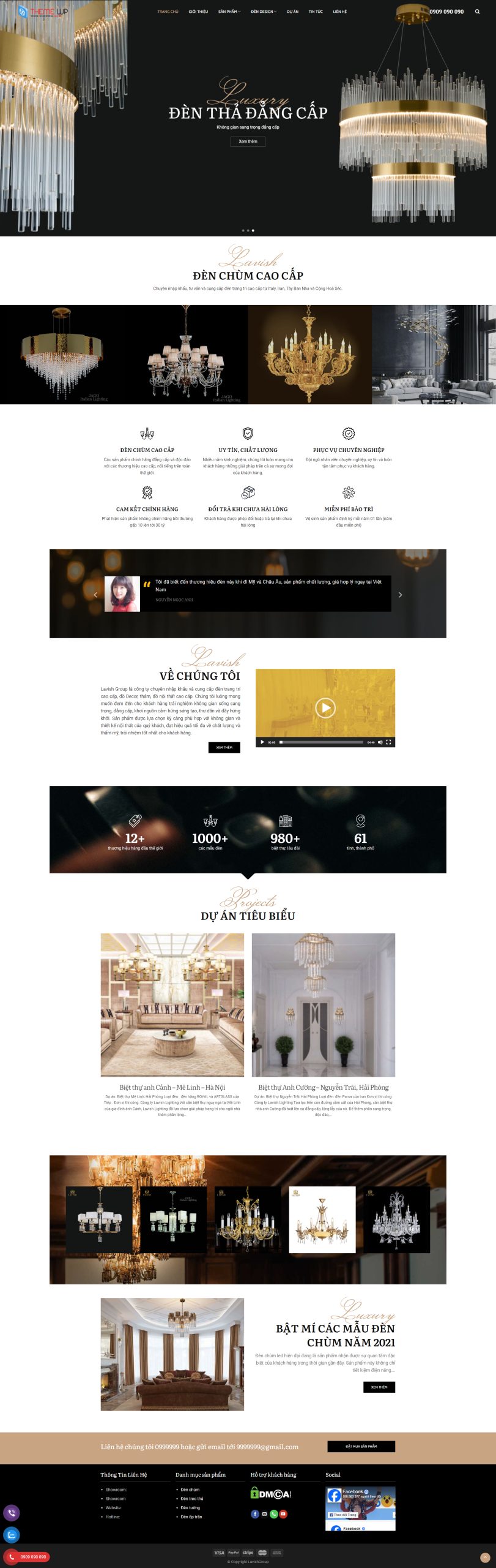 V1038 – Thiết Kế Website Bán Đèn Chùm