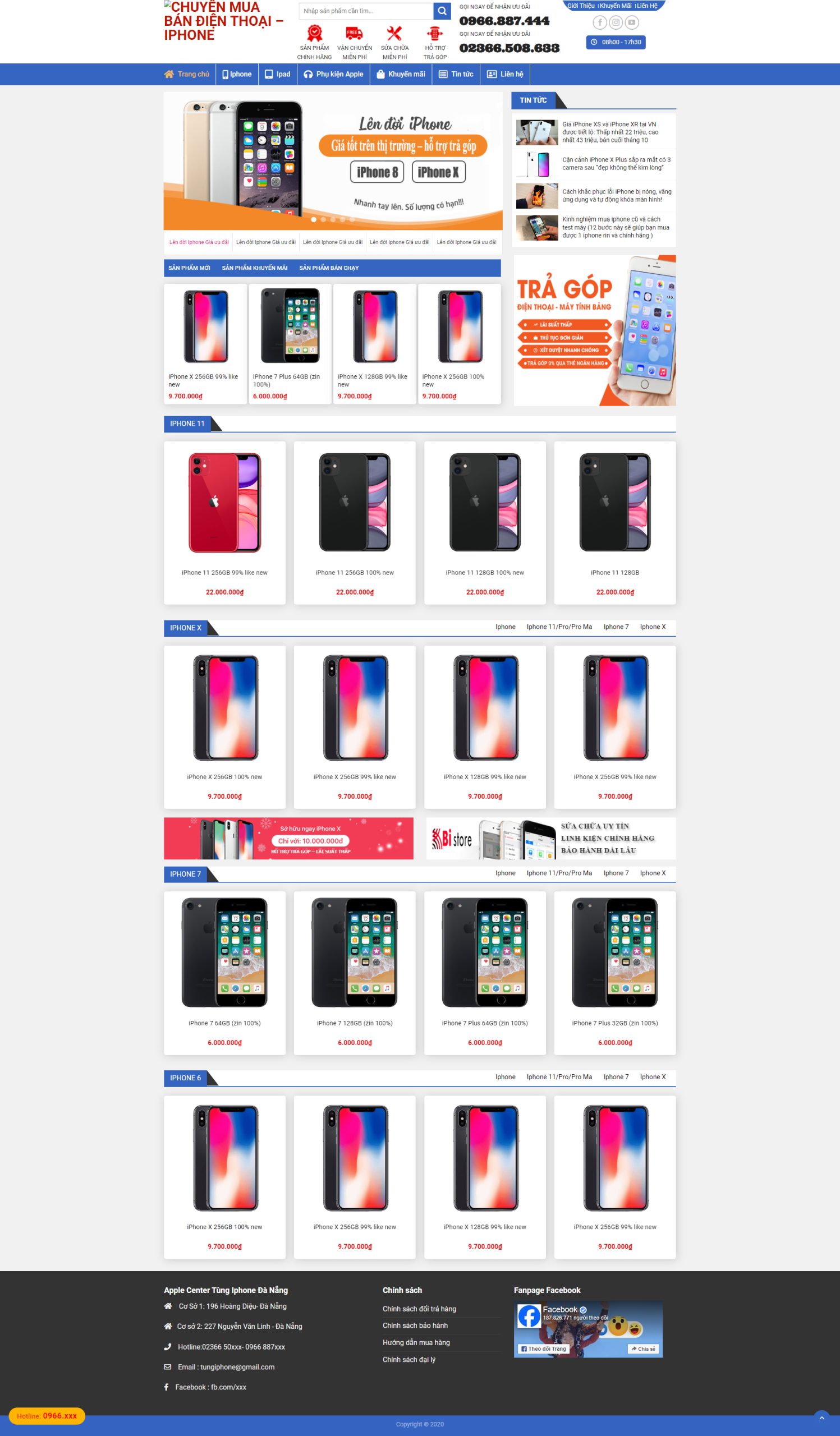V1090 – Thiết Kế Website Bán Iphone
