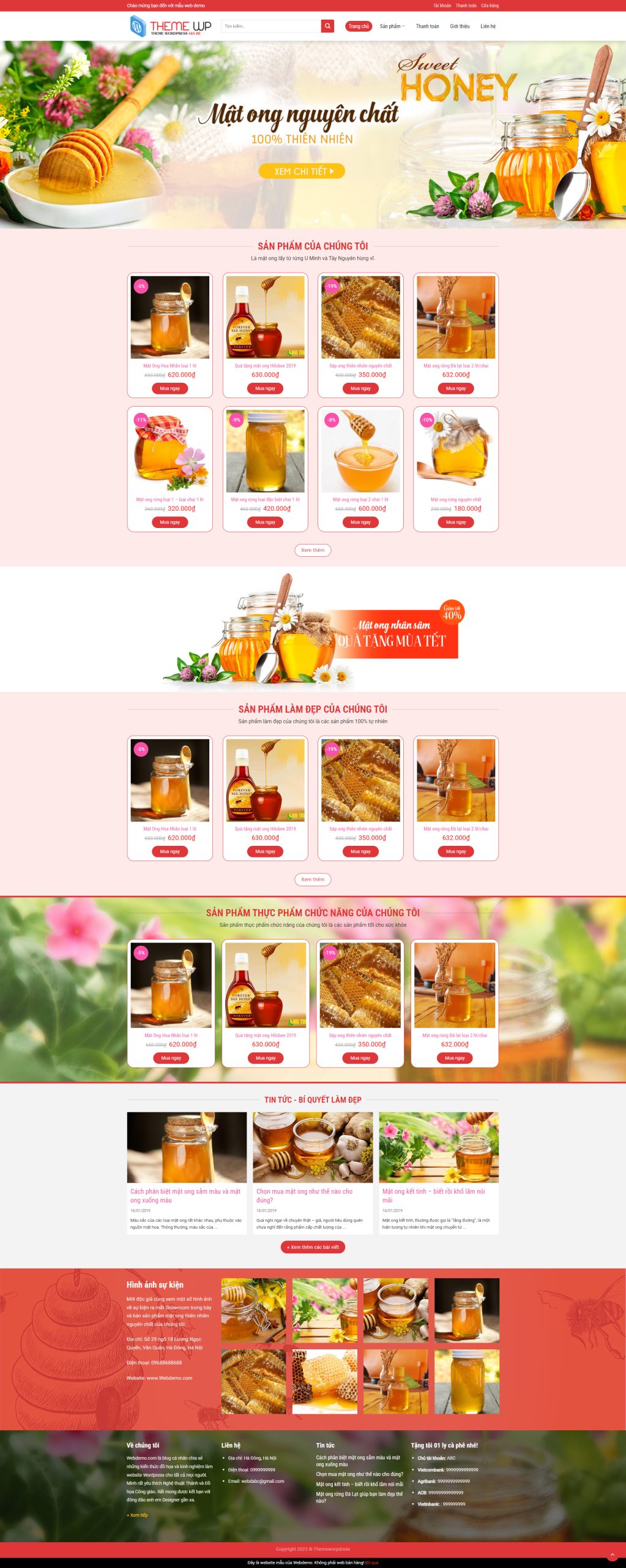 V1100 – Thiết Kế Website Bán Mật Ong 2