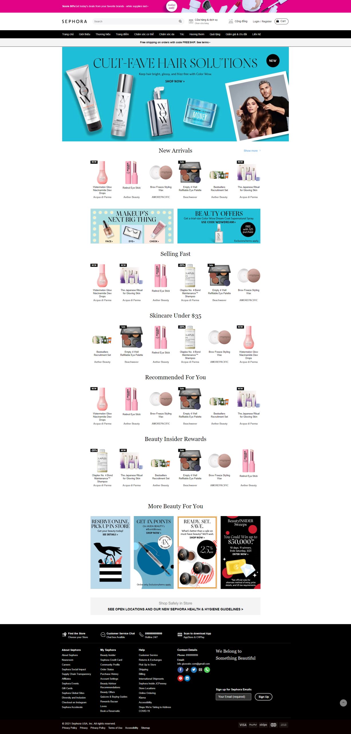 V1113 – Thiết Kế Website Bán Mỹ Phẩm 1
