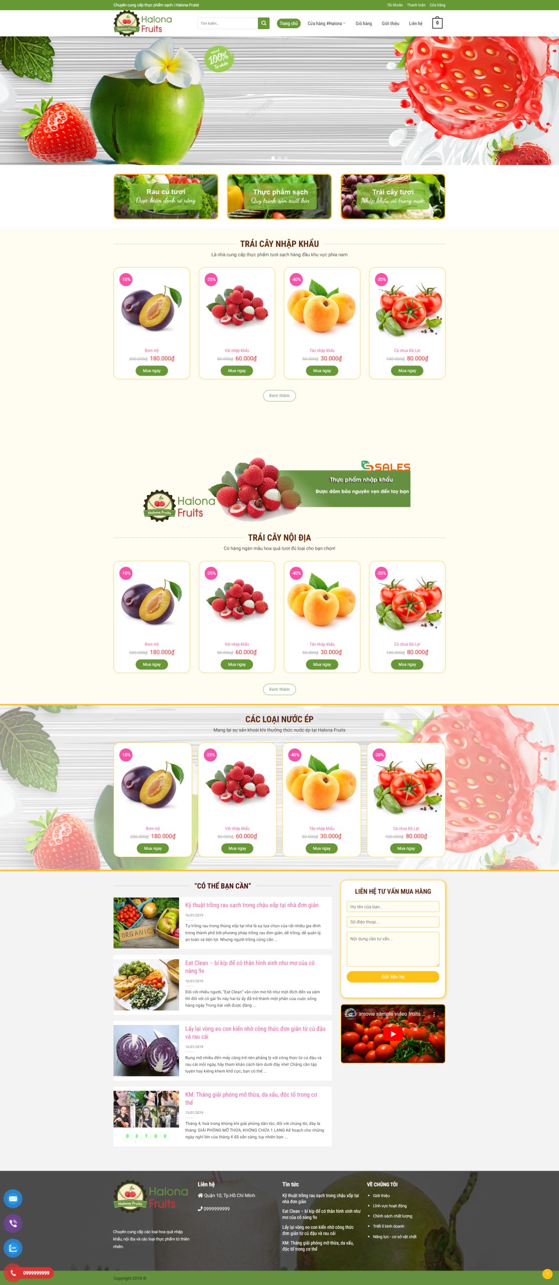 V1161 – Thiết Kế Website Bán Trái Cây 1