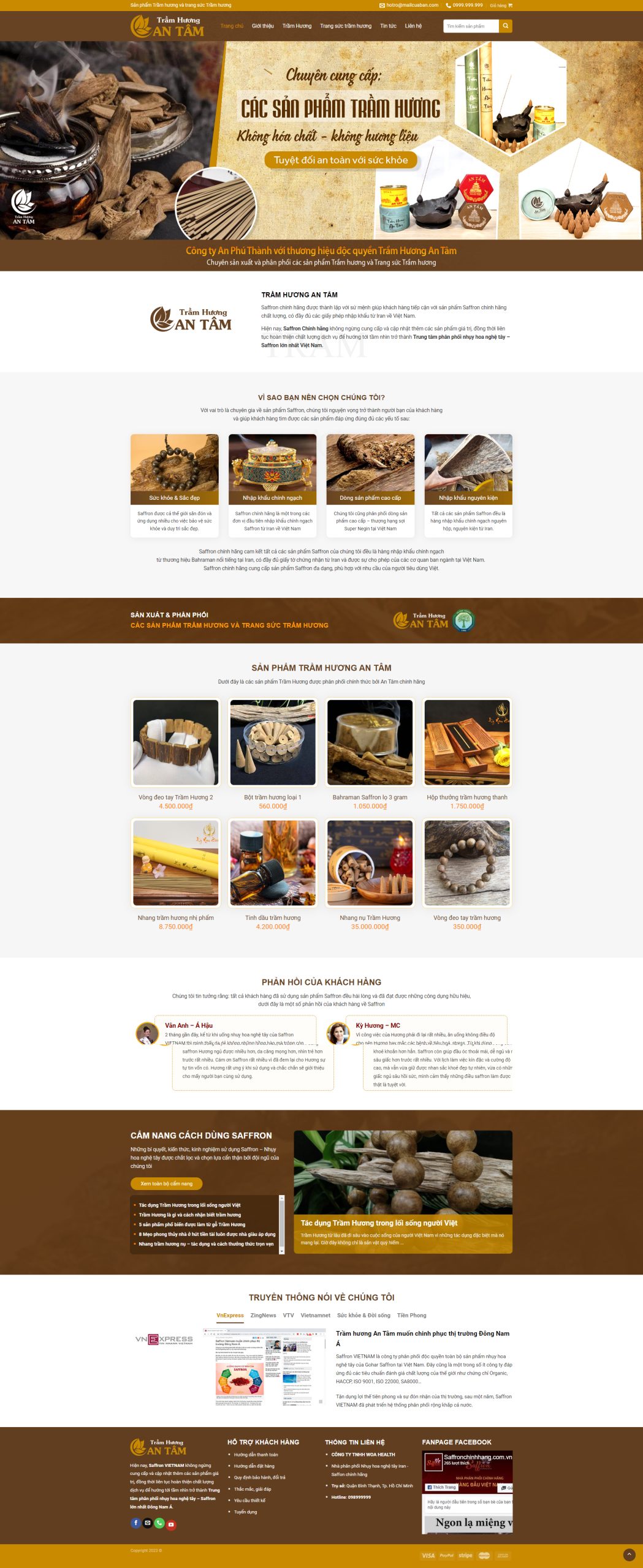 V1163 – Thiết Kể Website Bán Trầm Hương