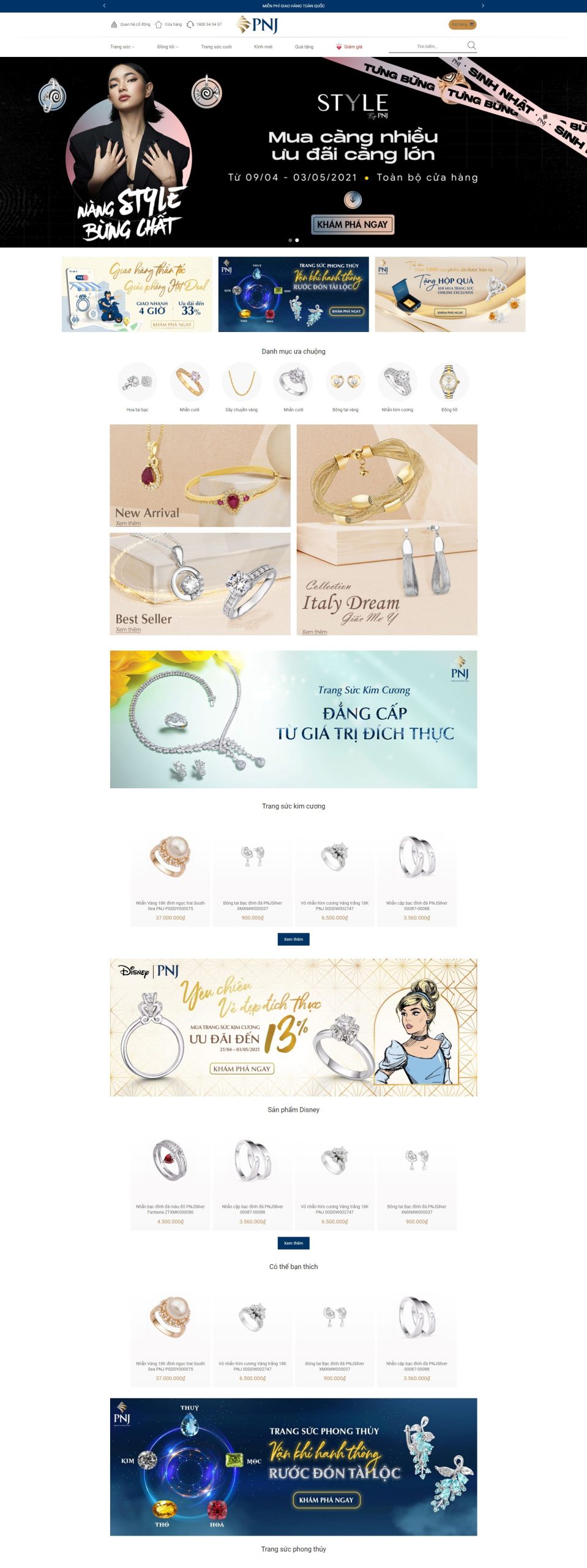 V1164 – Thiết Kế Website Bán Trang Sức