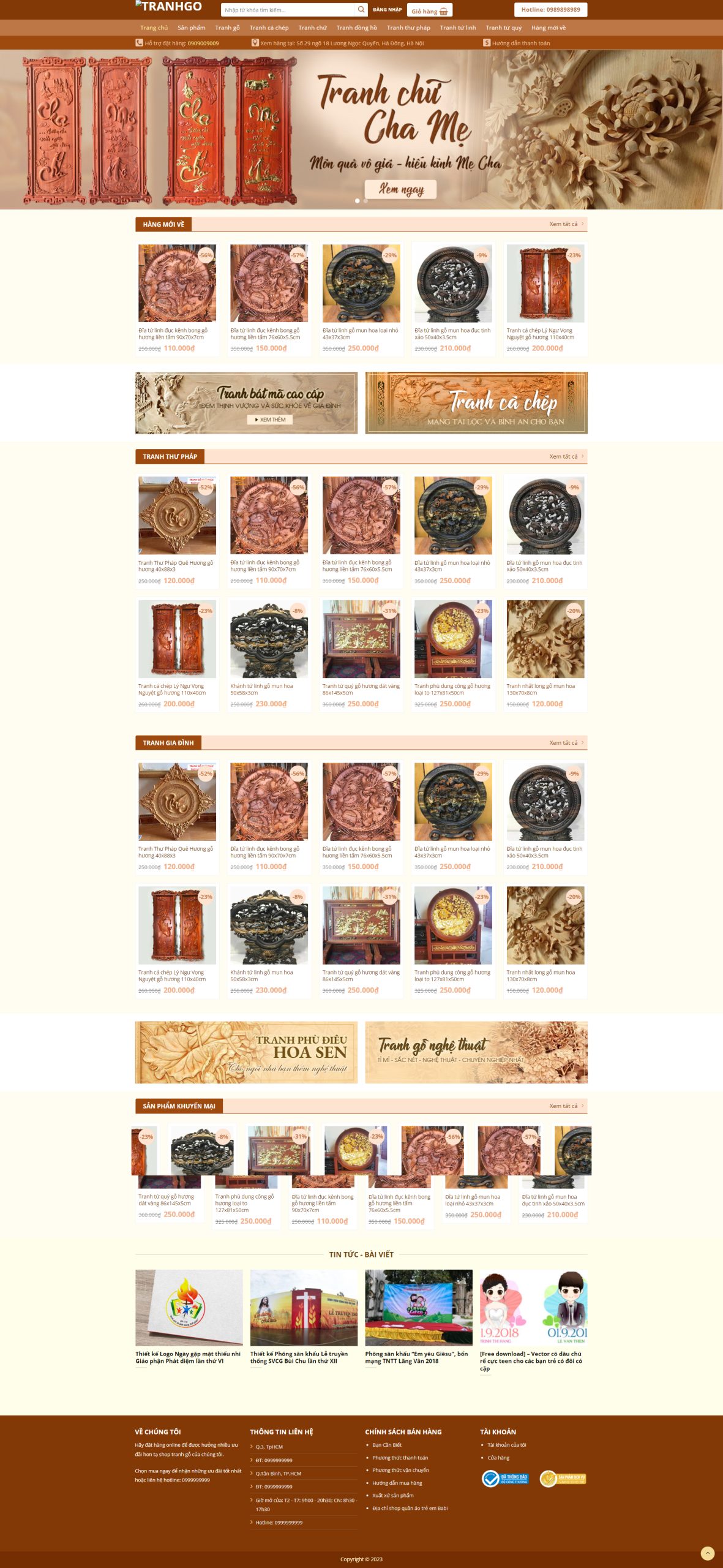 V1166 – Thiết Kế Website Bán Tranh Gỗ