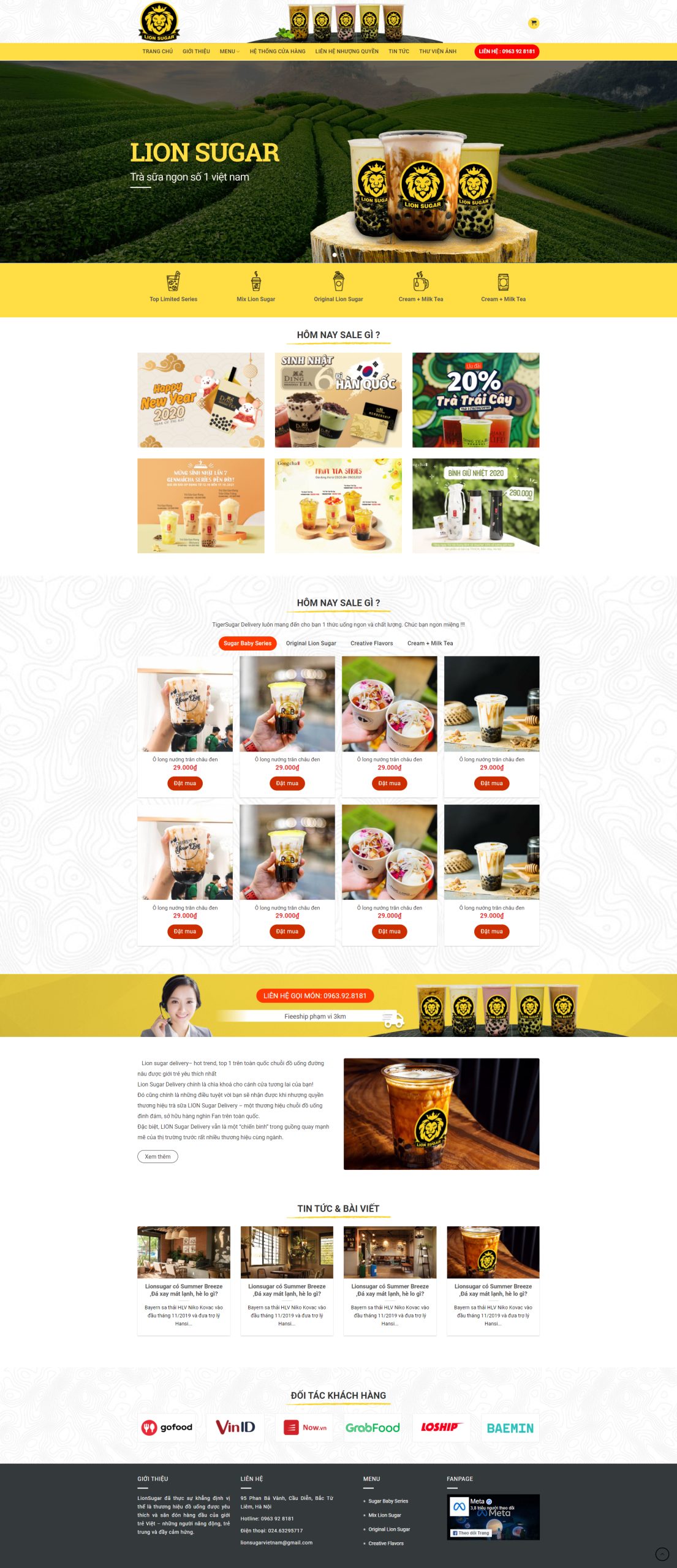 V1168 – Thiết Kế Website Bán Trà Sữa