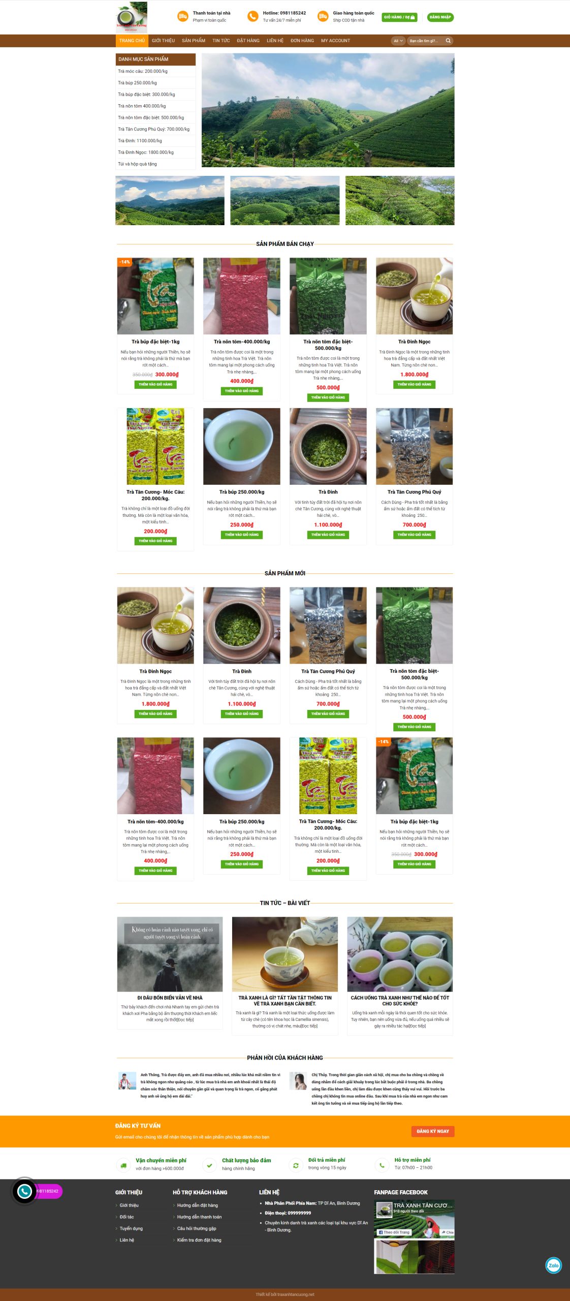 V1172 – Thiết Kế Website Bán Trà Xanh 3