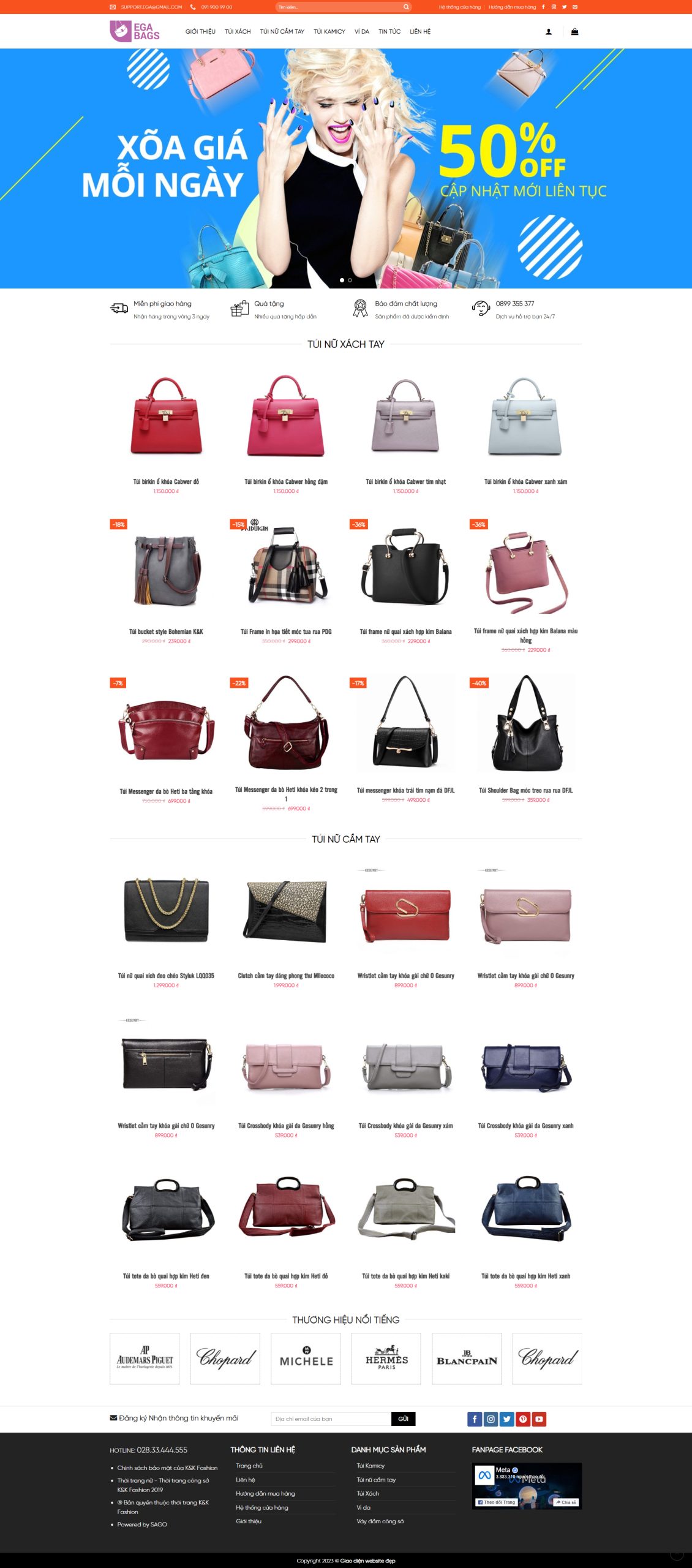 V1173 – Thiết Kế Website Bán Túi Xách
