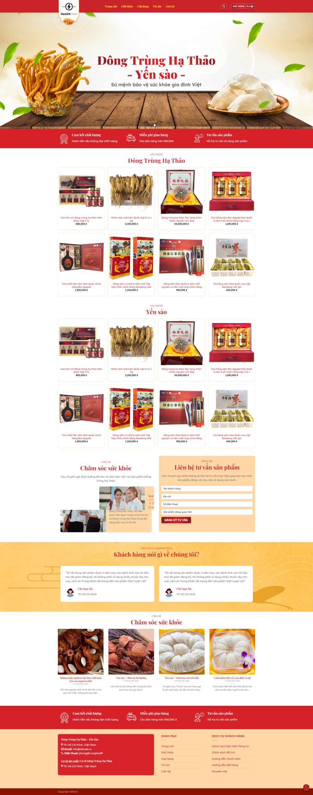 V1193 – Thiết Kế Website Bán Yến Sào 1