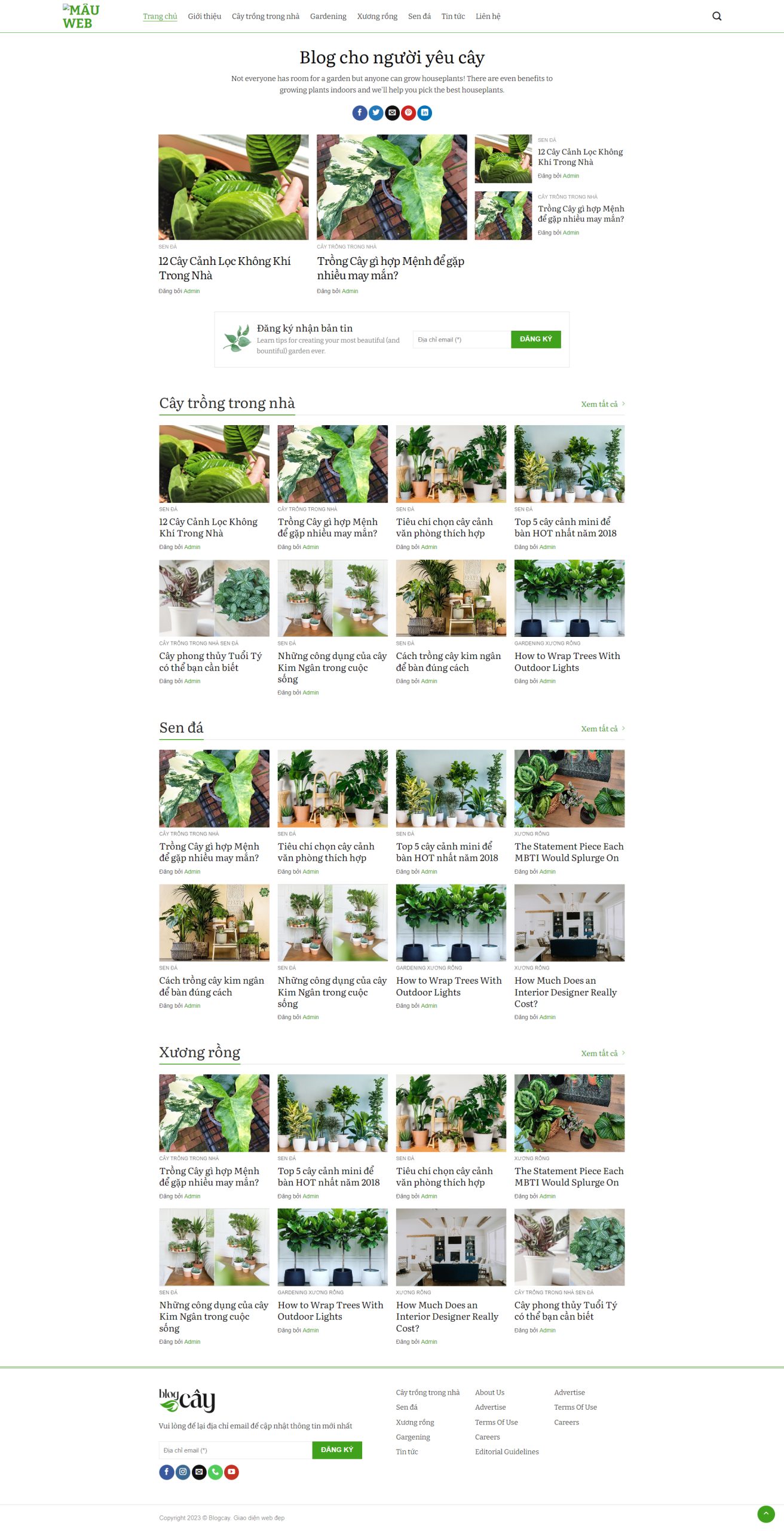 V1244 – Thiết Kế Website Blog Cây Cảnh