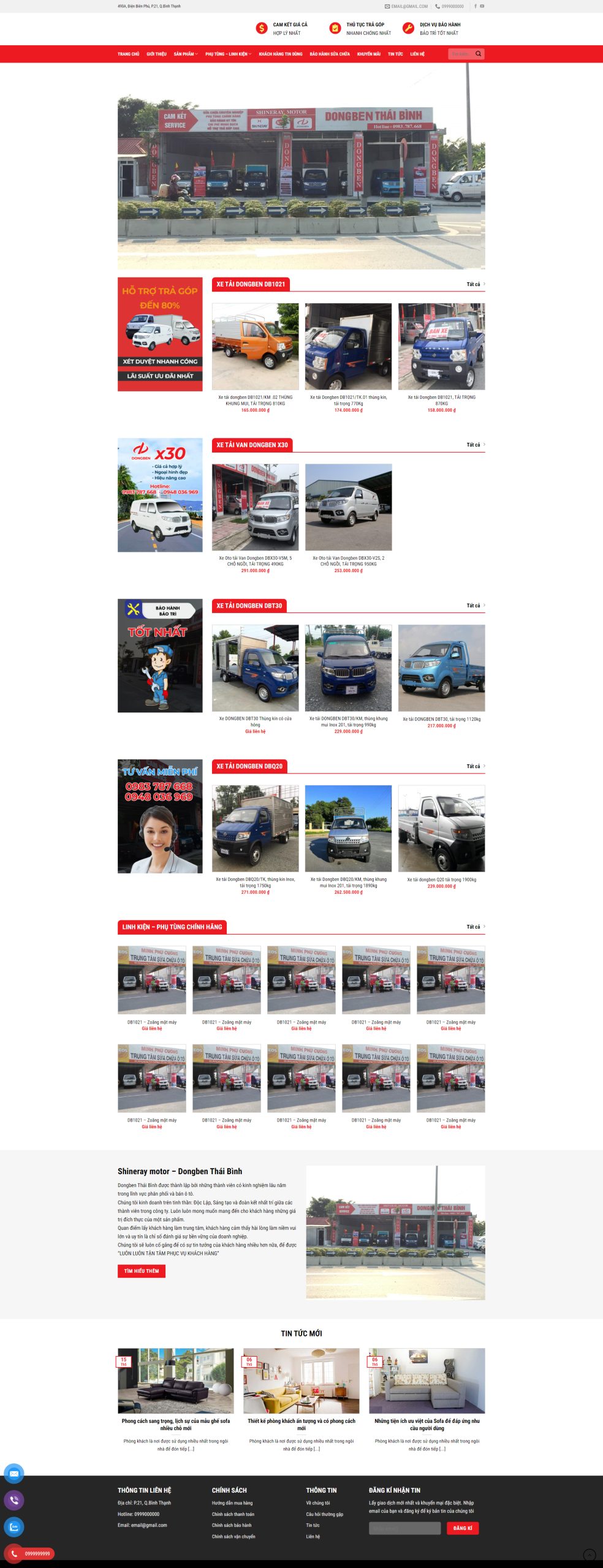 V1178 – Thiết Kế Website Bán Xe Ben