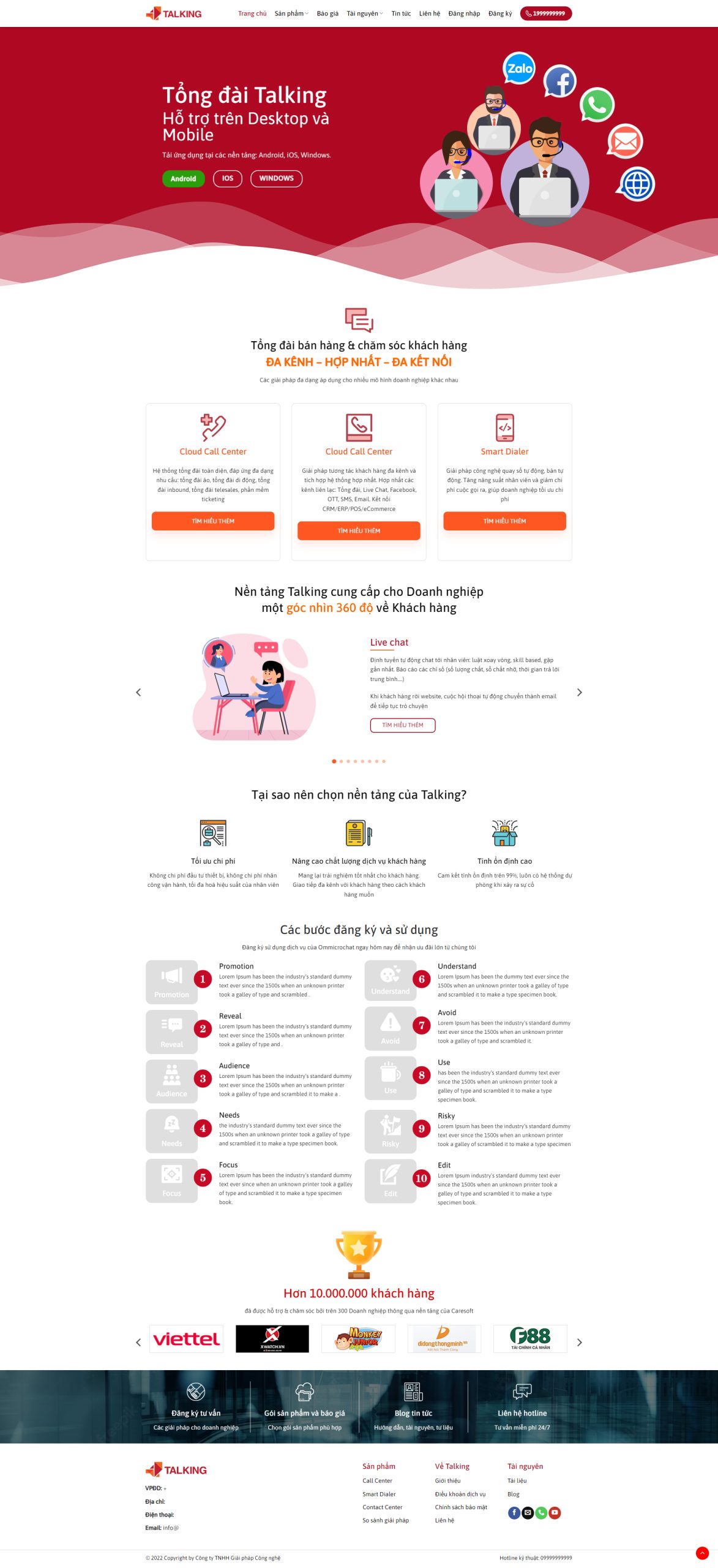 V1852- Thiết Kế Website Tổng Đài