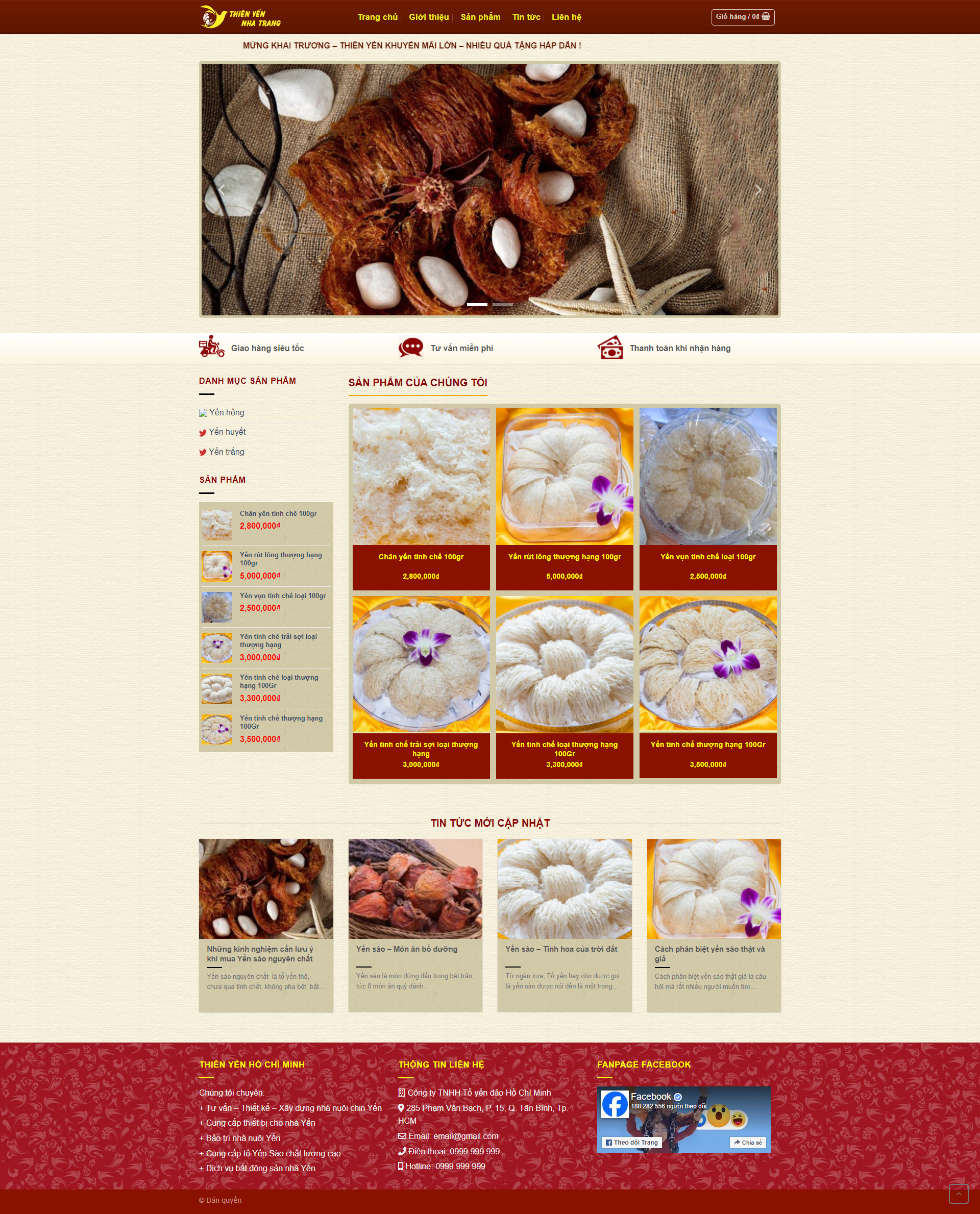 V1906 – Thiết Kế Website Yến Sào