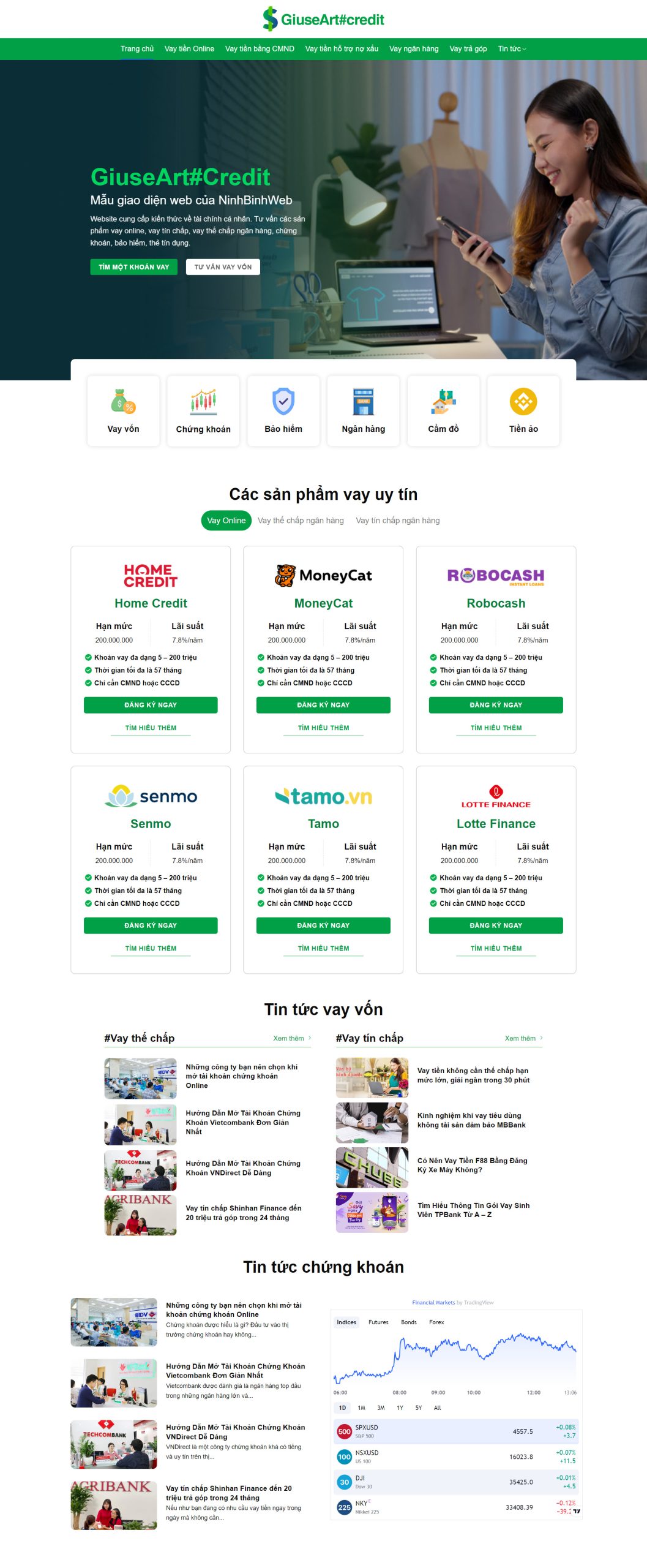 V1770 – Thiết Kế Website Tài Chính
