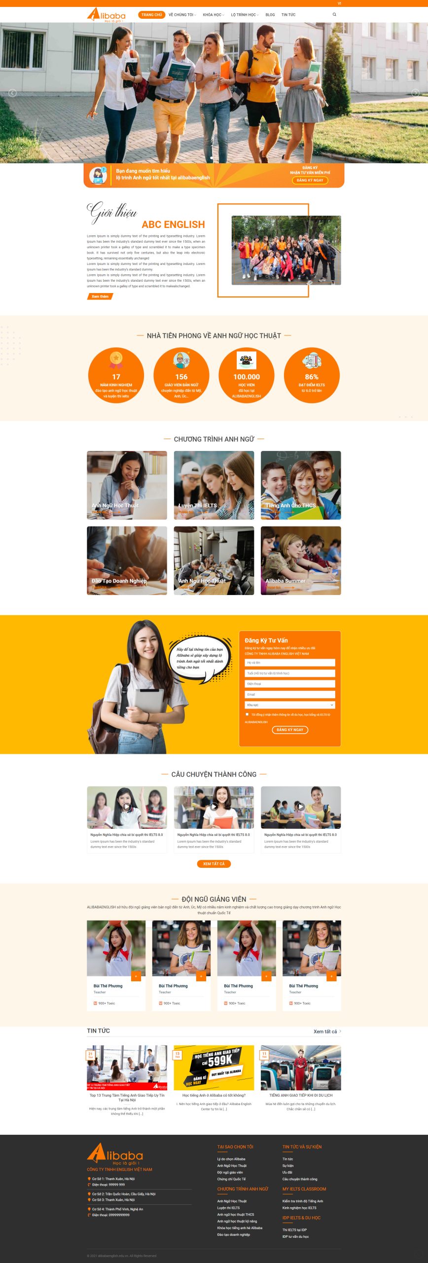 V1862 – Thiết Kế Website Trường Anh ngữ