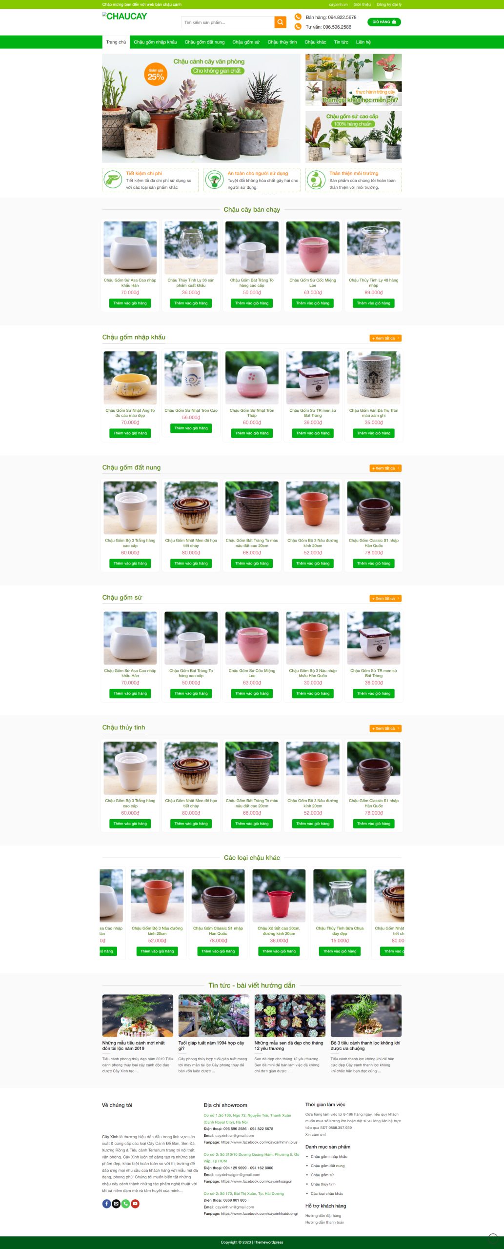 V1032 – Thiết Kế Website Bán Chậu Cây