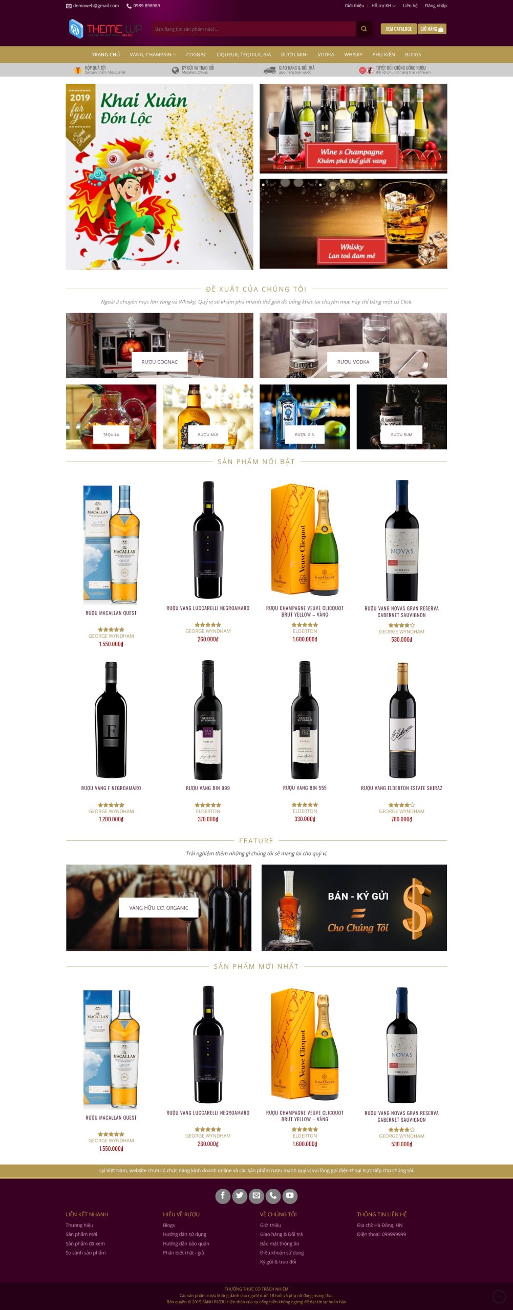 V1730 – Thiết Kế Website Shop Rượu