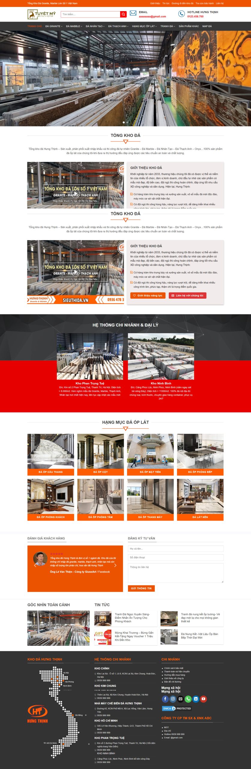 Thiết Kế Website Xưởng Đá