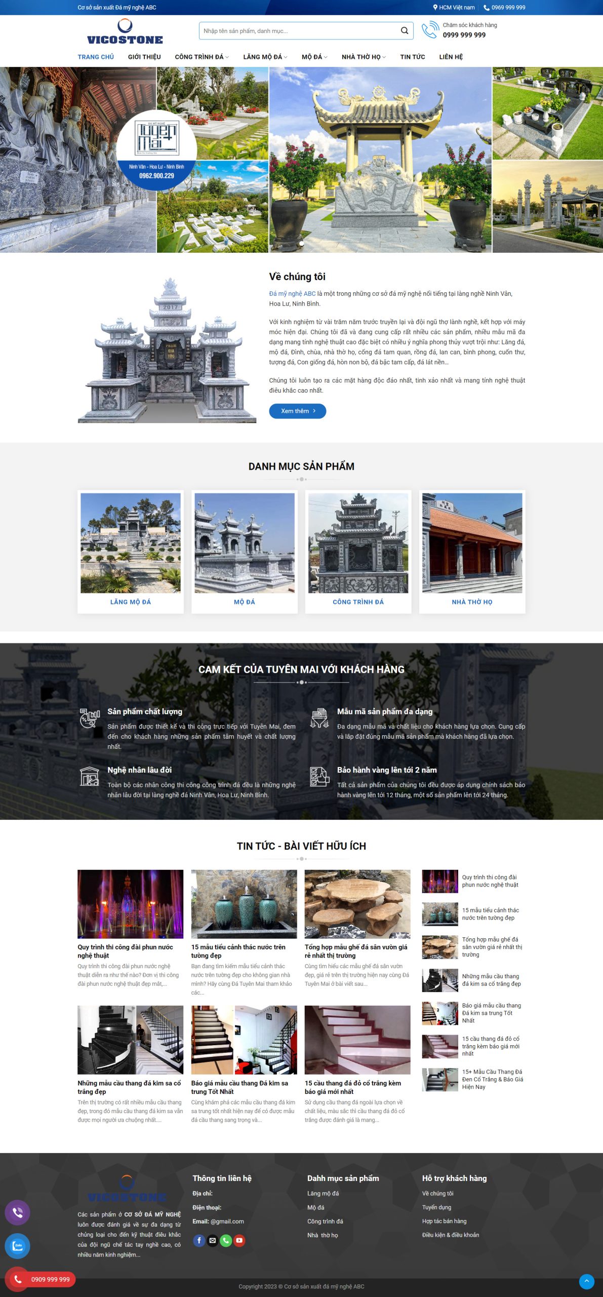 Thiết Kế Website Xưởng đá mỹ nghệ