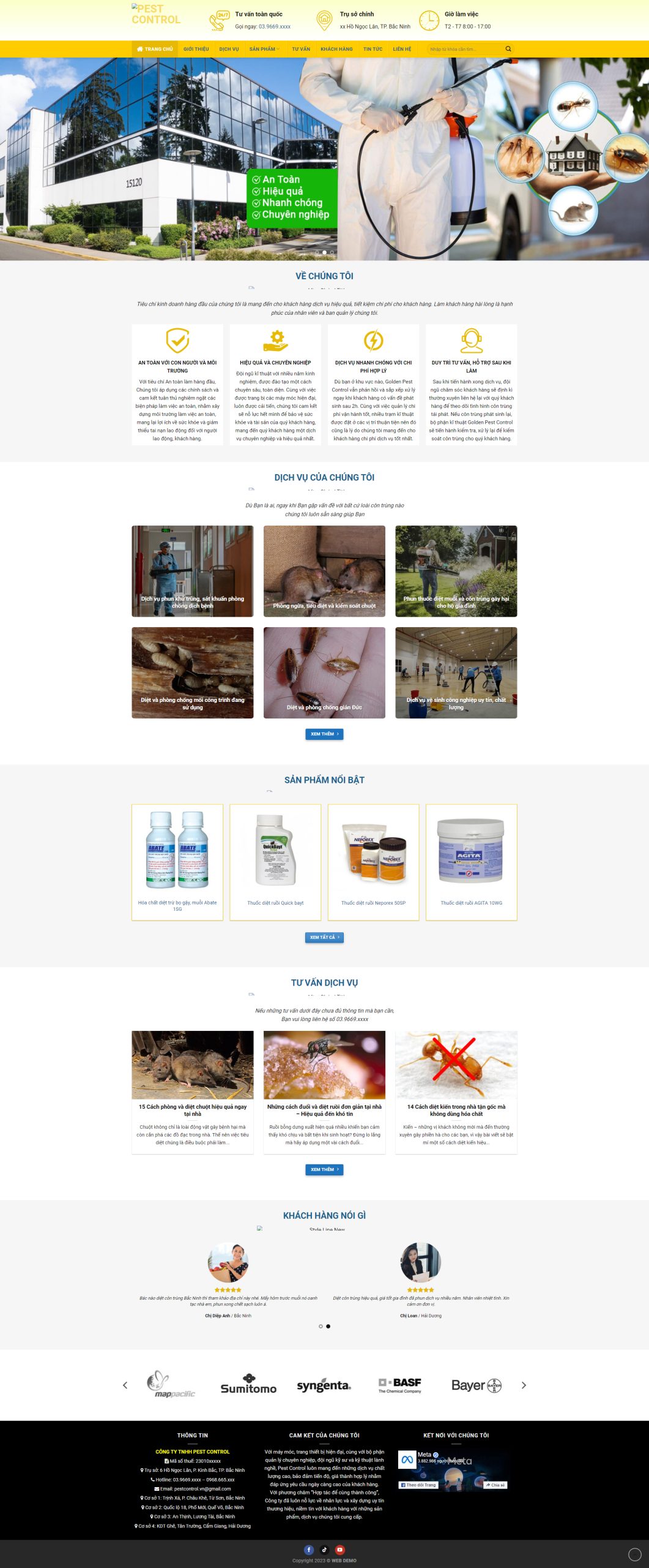 V1357 – Web dịch vụ diệt côn trùng
