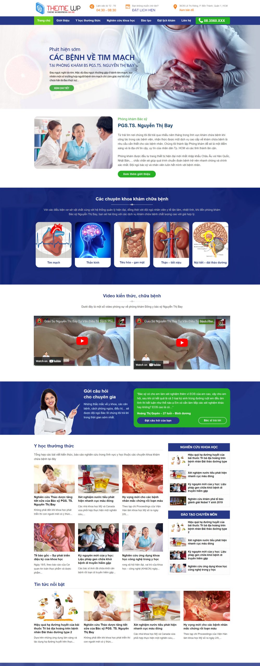 V1652 – Thiết Kế Website Phòng Khám