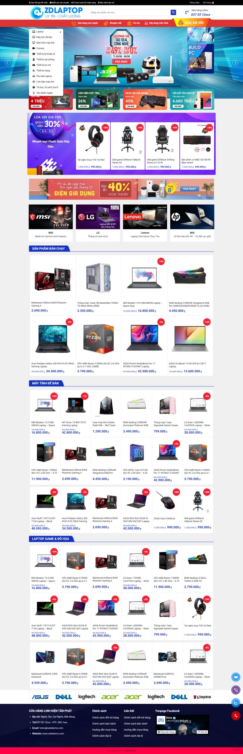 V1564 – Thiết Kế Website Máy Tính 3
