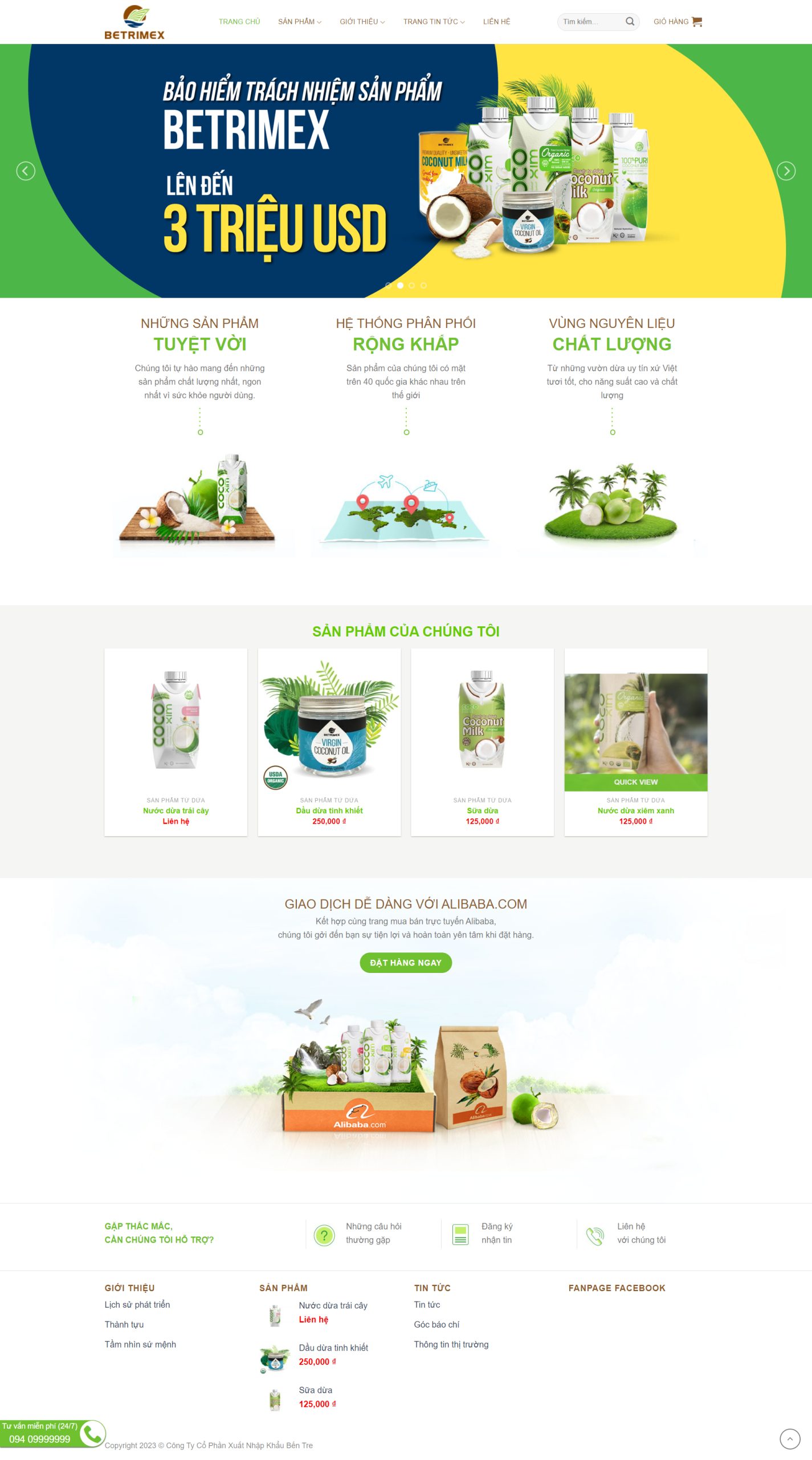 V1646 – Thiết Kế Website Nước Dừa