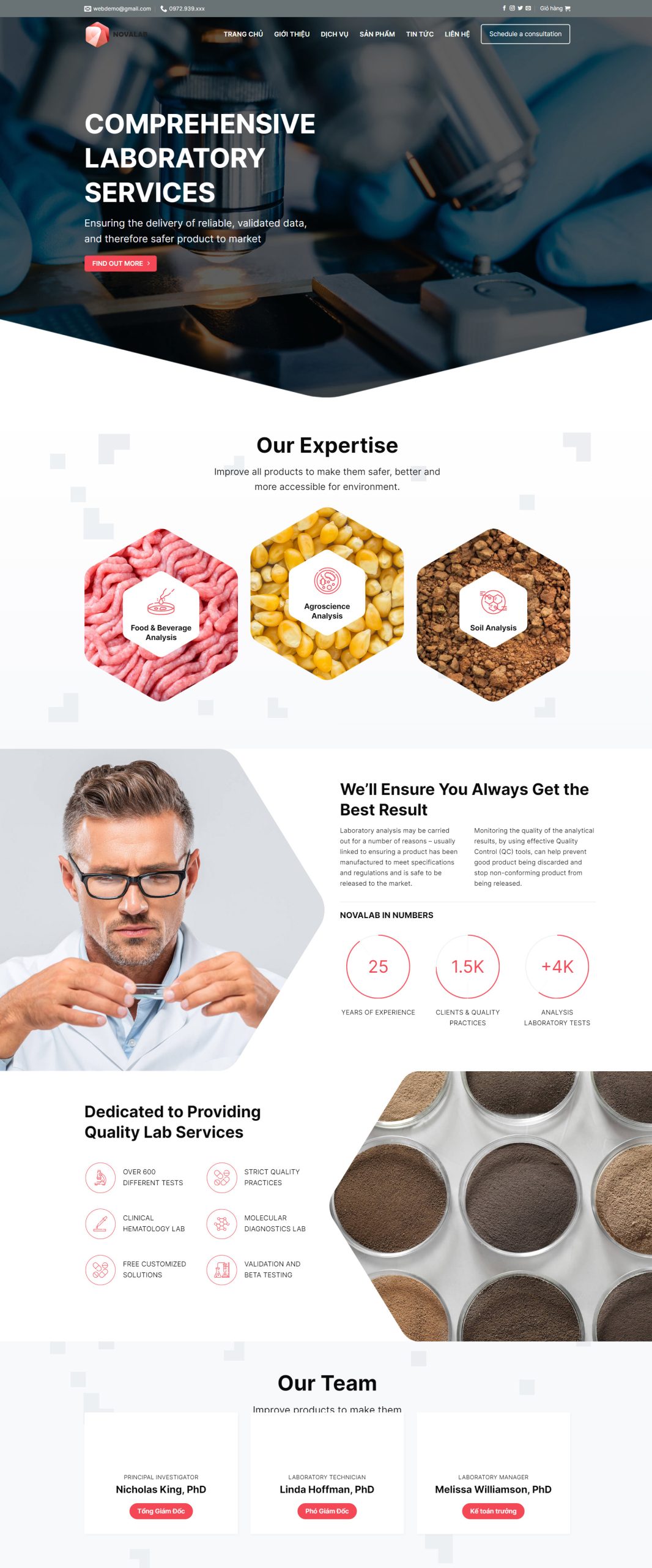V1661 – Thiết Kế Website Phòng Lab
