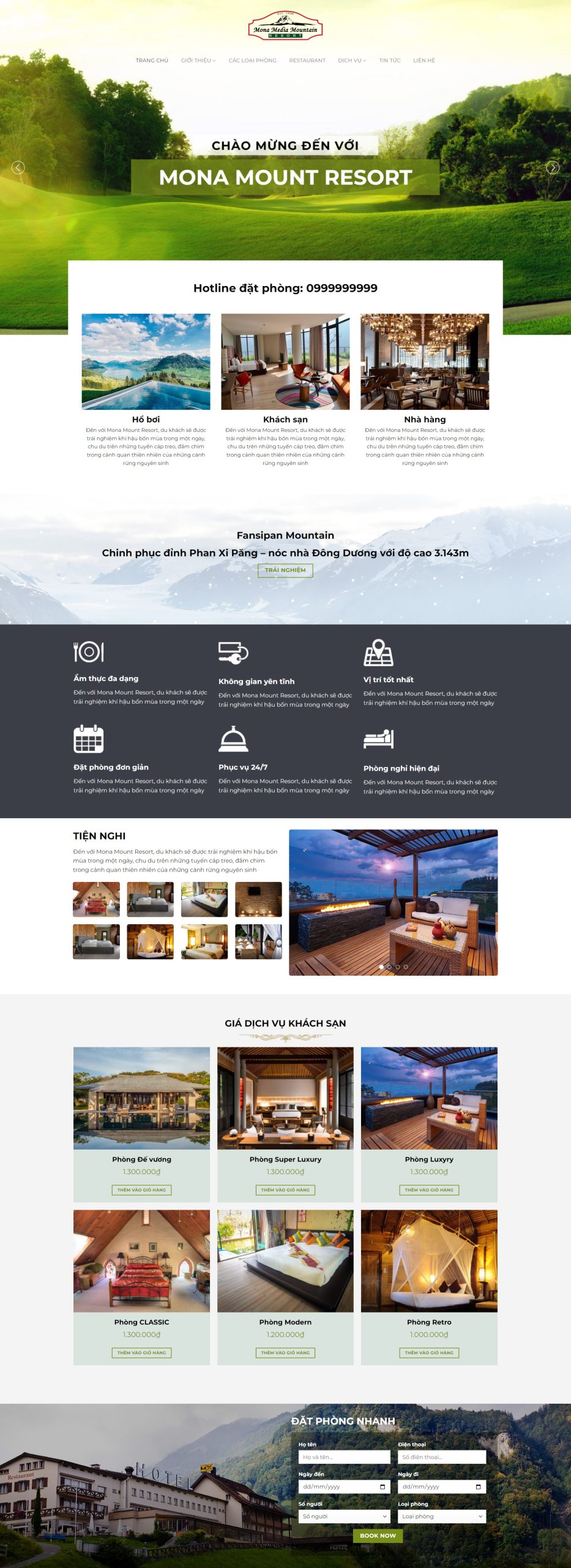 V1669- Thiết Kế Website Resort 1